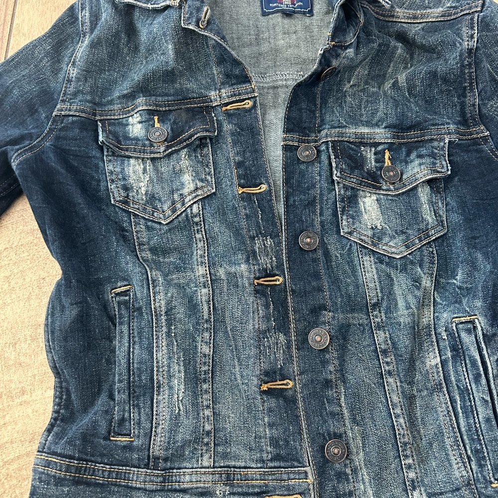 Denim Jacket with Button Closure